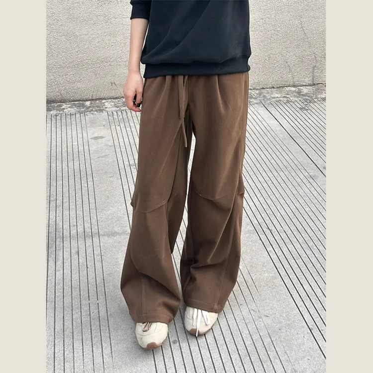 No talking秋冬款420克重磅毛呢裤子老钱风西裤男款休闲裤男生潮