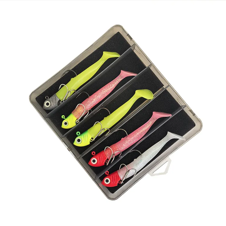 小米铅头钩小米渔具铅头钩香蕉鱼路亚饵T尾软虫海鲈鱼铅头钩假饵