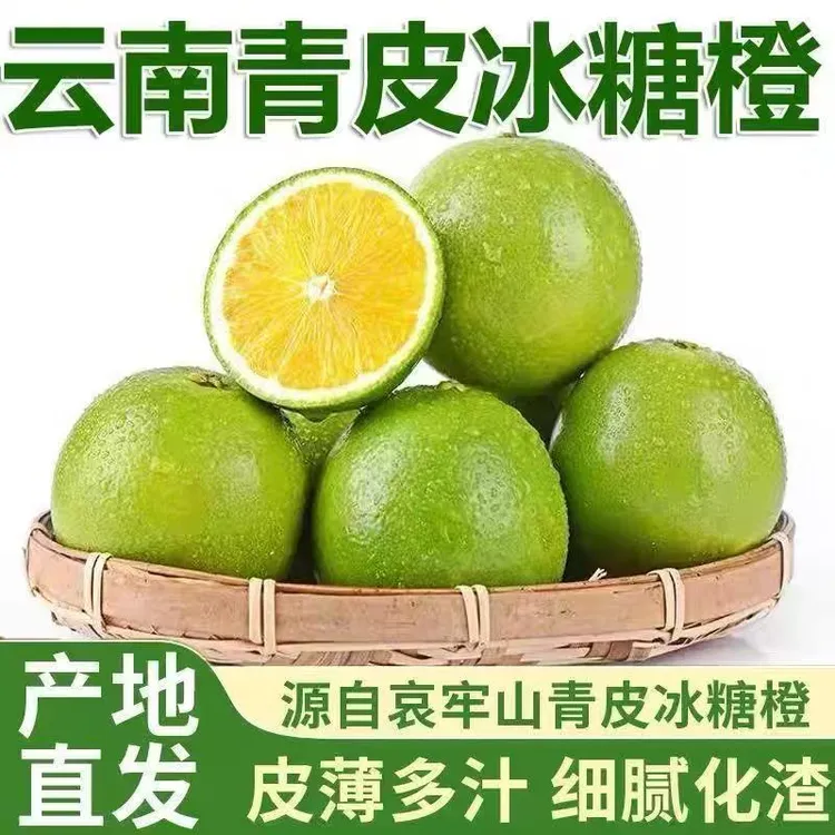 云南哀牢山青皮冰糖橙新鲜应季水果现摘现发皮薄多汁清甜