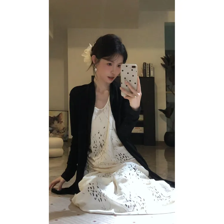 MARIE.COCO慵懒风气质减龄女夏季新款防晒开衫吊带裙子一整套穿搭