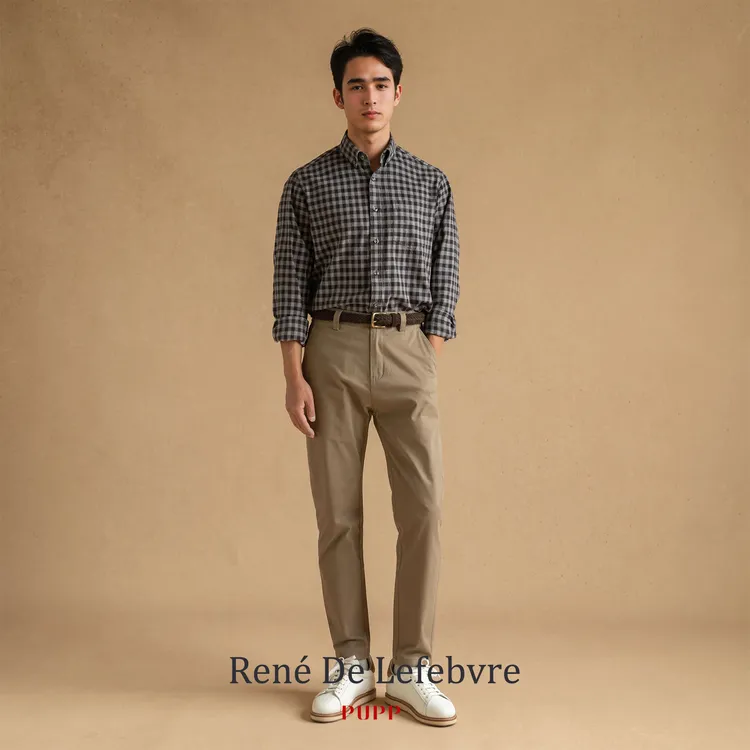 René De Lefebvre棉质四季款男士裤子六色修身直筒百搭休闲裤舒适