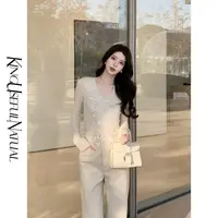 KUN【瑰丽美冬】奢感中古风 秋冬银丝中古亮片磨毛厚款v领打底上衣