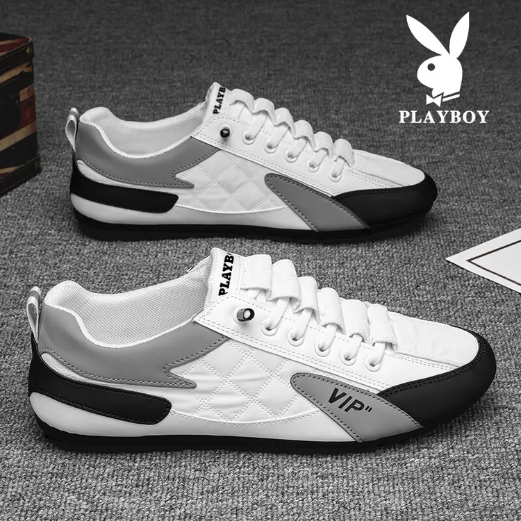 花花公子鞋子男款爆款2025新款夏季透气德训板鞋休闲网面软底板鞋