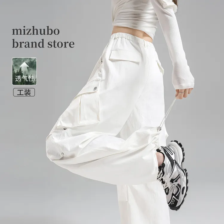 美式白色工装裤女款2025新款秋季巨好看酷飒风休闲宽松阔腿长裤子
