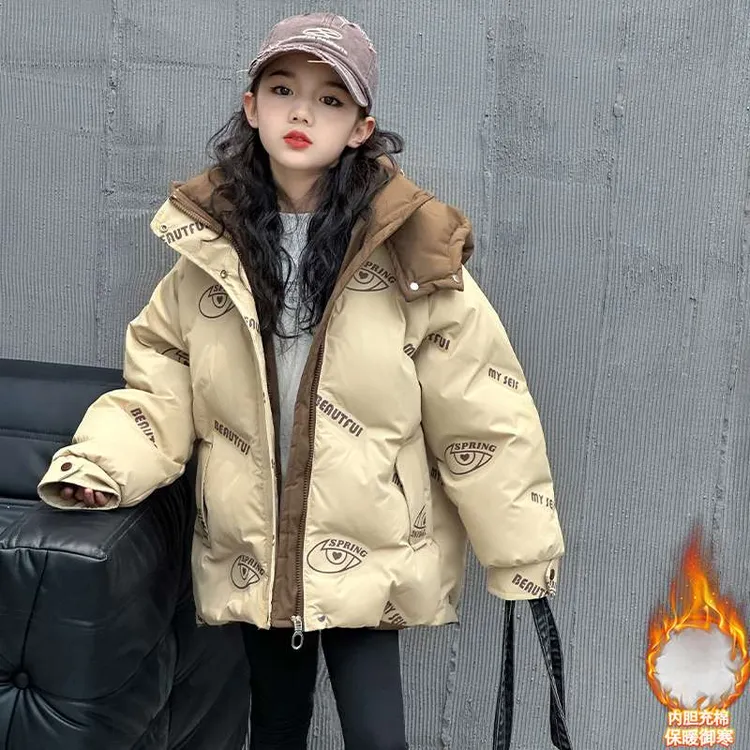 女童外套冬装2025新款中大童秋冬款保暖棉衣儿童冬季加厚 棉服