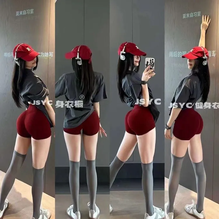 【蜜桃款】健身botee短裤三分中腰高弹显臀弹力针织健身运动短裤