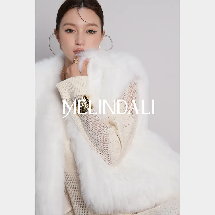 Melinda Li【雪山狐】芬兰进口sagafurs白狐狐狸毛宾霸里皮草马夹