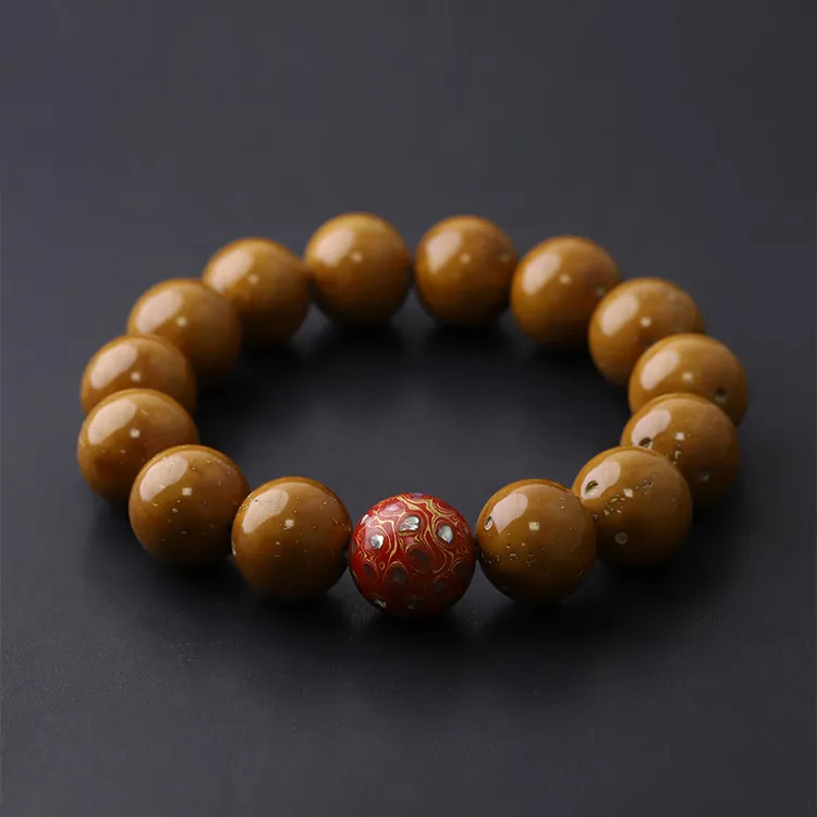 大漆珠紫金鼠单圈16mm+左右男女盘玩手串