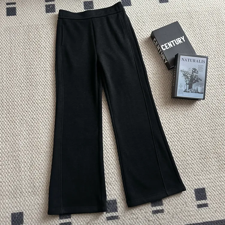 【米可家】冬季加绒加厚大长腿羊毛筒喇裤1183-1