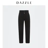 DAZZLE地素2022春新黑色高腰牛仔裤女2E1R704