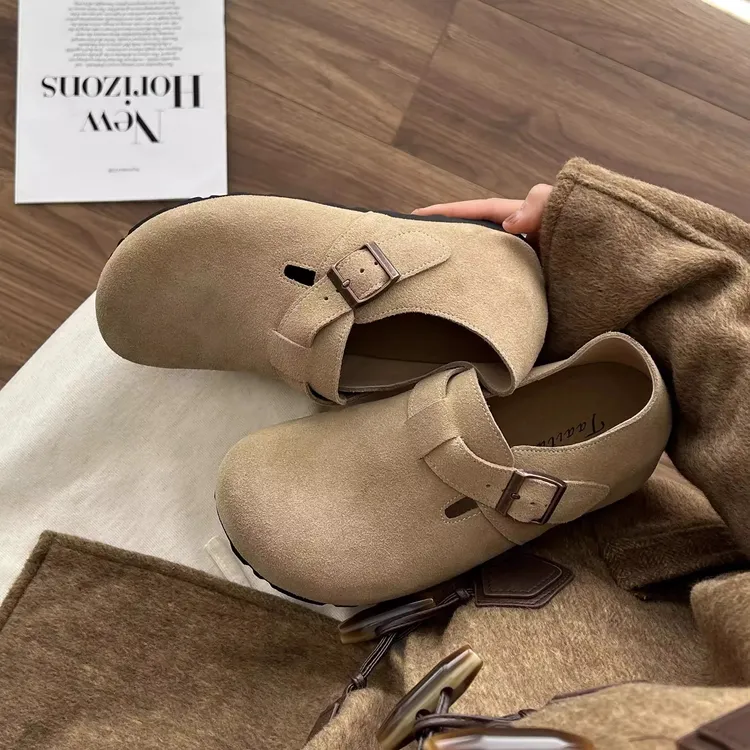 内增高版！防水防污真皮全包勃肯鞋女2025新款春季厚底博肯单鞋