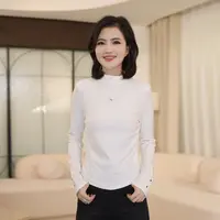 枫竺阿楠anan半高领磨毛加绒打底衫女内搭修身长袖T恤秋季上衣