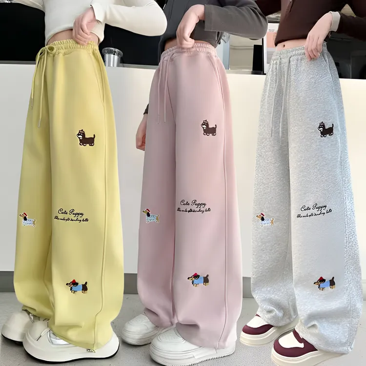 女童裤子春秋季儿童运动卫裤新款中大童女孩洋气春秋款直筒休闲裤