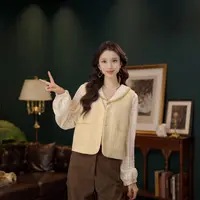 琦琦【蛋黄酱】港风复古纯色无袖马甲显瘦YF1103306