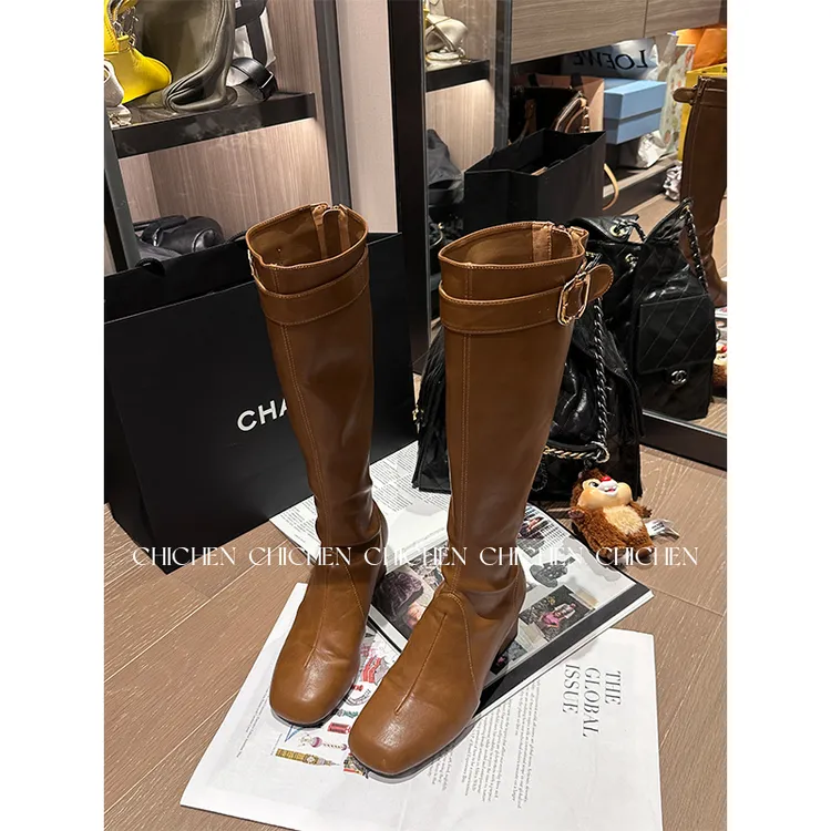 CHICHEN-秋冬氛围感miu系过膝长靴