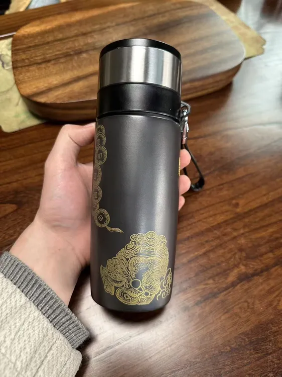 紫砂 玄铁石黄 金蟾 随身杯车载旅行杯