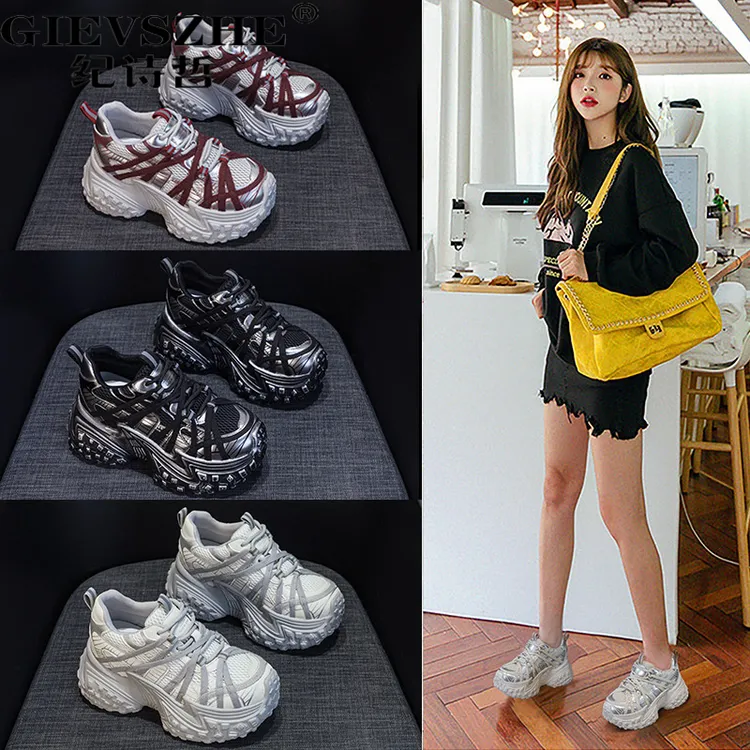纪诗哲复古老爹鞋女2025秋季新款厚底轮胎底擦色运动休闲潮流女鞋