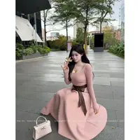 【矜贵限定】温与柔韩系气质秋冬小香风百搭针织显瘦连衣裙套装