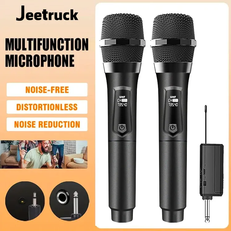 无线话筒唱K歌户外广场舞音响U段直播麦克风一拖二家庭唱歌