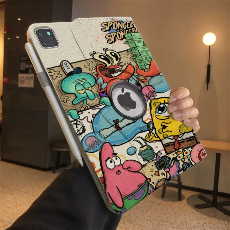 吹泡泡海绵宝宝适用苹果iPad9保护套10.2寸苹果Air7平板ipad11