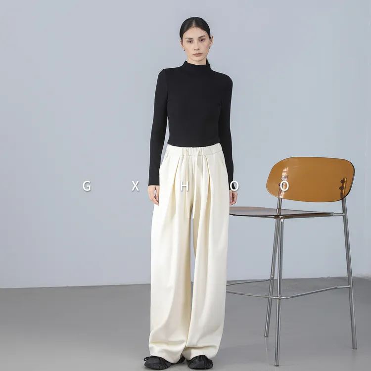 GXHOO高腰阔腿裤休闲裤女秋冬加厚长款