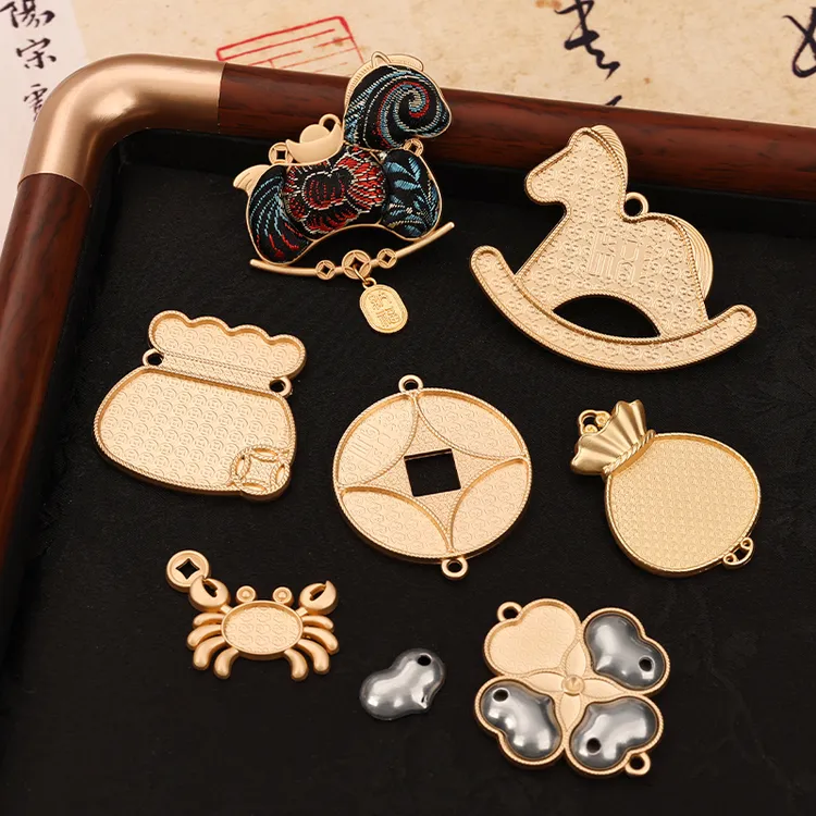 中秋节宋锦蝴蝶挂饰中式压襟吊坠底胚配件DIY车挂件手工团建沙龙