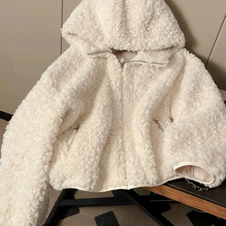 La Chapelle/拉夏贝尔秋冬款外套开衫上衣新款冬季宽松环保连帽