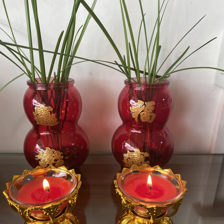 8小时高脚莲花酥油蜡烛供养佛前