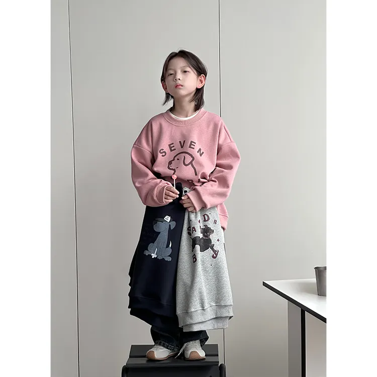 柒号童仓男童多色卫衣春秋韩版中大童上衣潮装儿童圆领长袖2025款