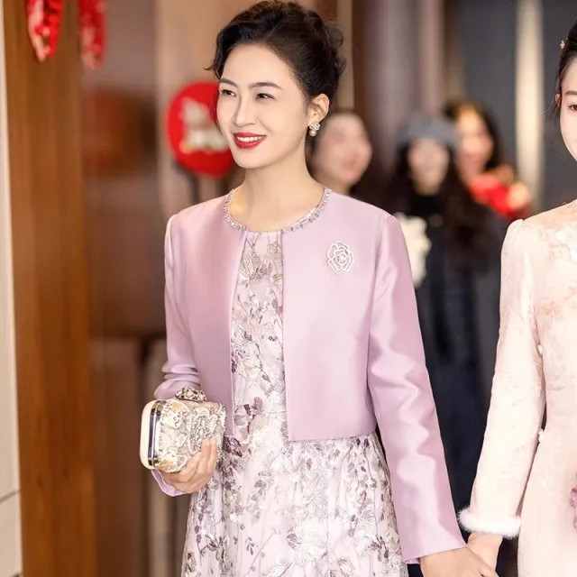喜婆婆婚宴装2025新款高贵年轻款套装妈妈婚礼服结婚喜服平时可穿
