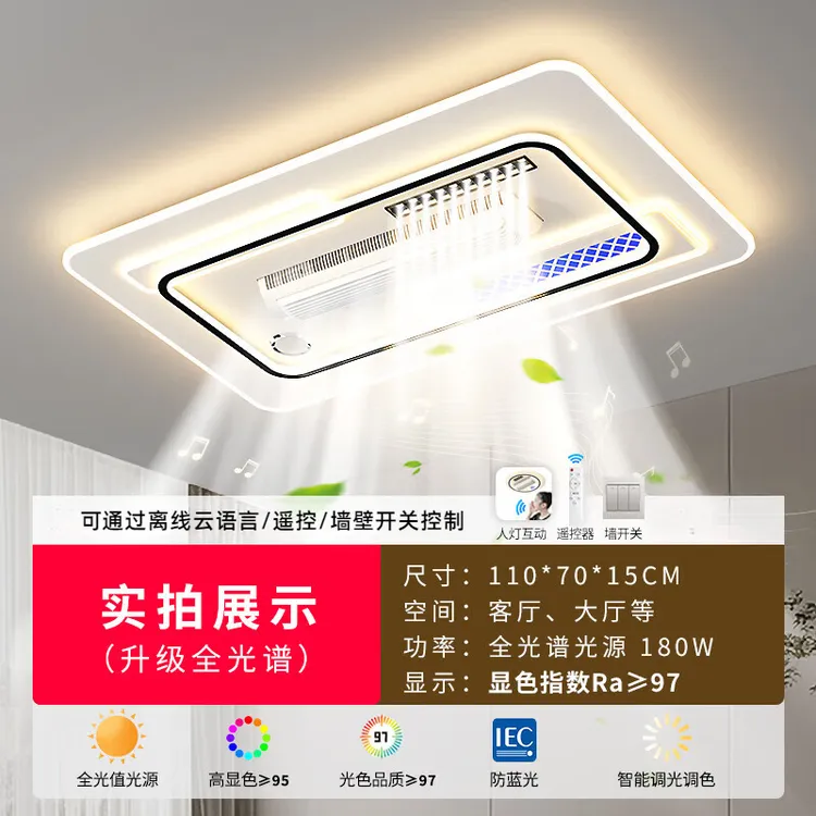 2025全光谱无叶风扇灯LED吸顶灯客厅灯卧室书房灯智能语音套餐灯
