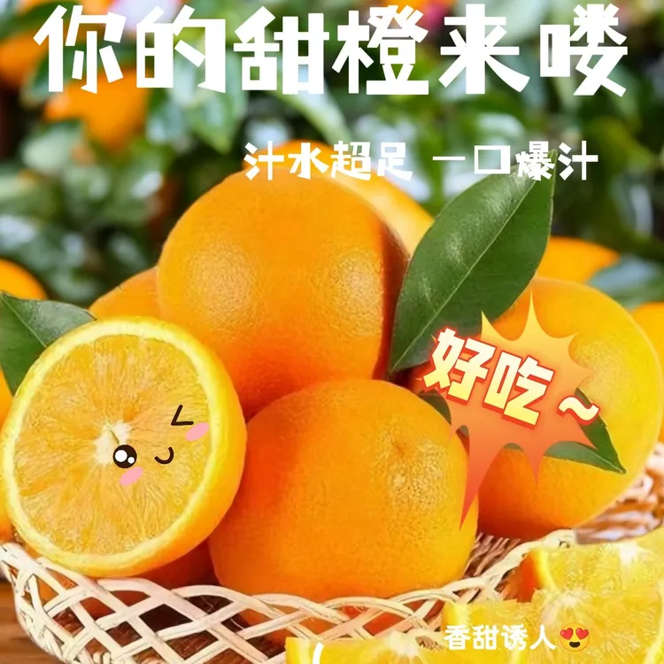 【送剥橙器】秭归九月红果冻橙脐橙正宗新鲜香甜橙子湖北宜昌爆汁