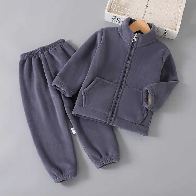 儿童睡衣法兰绒男童女童珊瑚绒男孩宝宝秋冬季加厚家居服套装