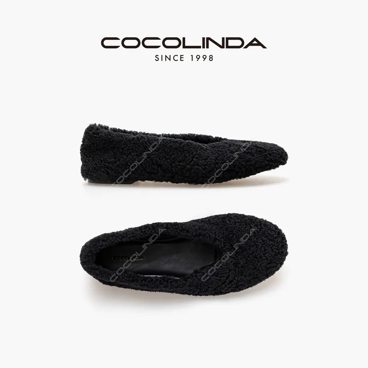 COCOLINDA| "秋冬鞋配” B款【羊羔毛奶奶鞋】保暖一脚蹬毛毛鞋X5704