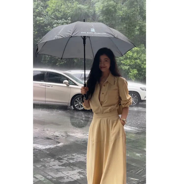 N.COU妮蔻25秋新款独特设计纯色假两件简约气质显瘦连衣裙DY22771