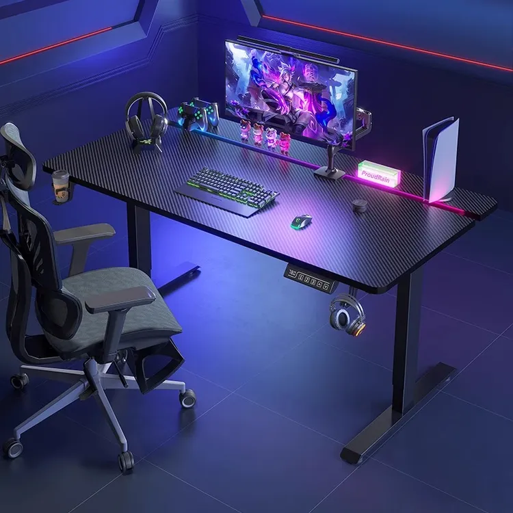 【元优Gaming】D2二段分板实木智能电动升降桌台式电脑桌钛戟电竞桌