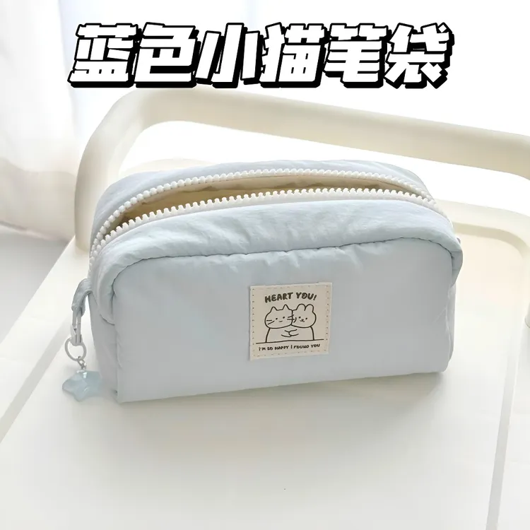 小红薯同款猫咪墩墩笔袋文具袋简约高颜值学生可爱大容量收纳袋TL