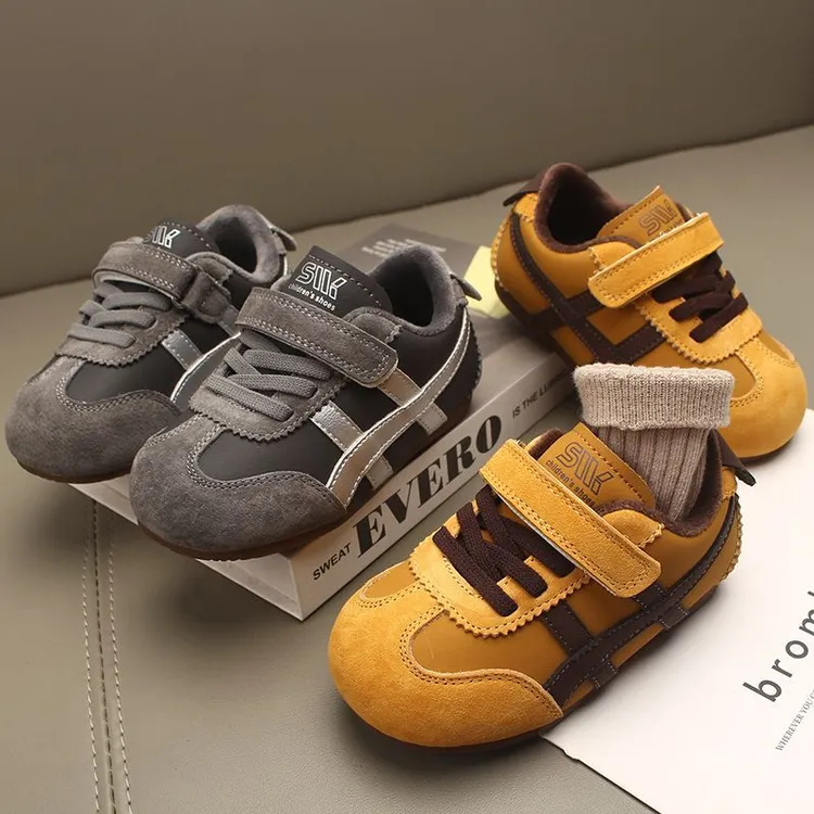 2025冬新款宝宝阿甘鞋加绒二棉鞋男童鞋子小童运动鞋幼儿园室内鞋