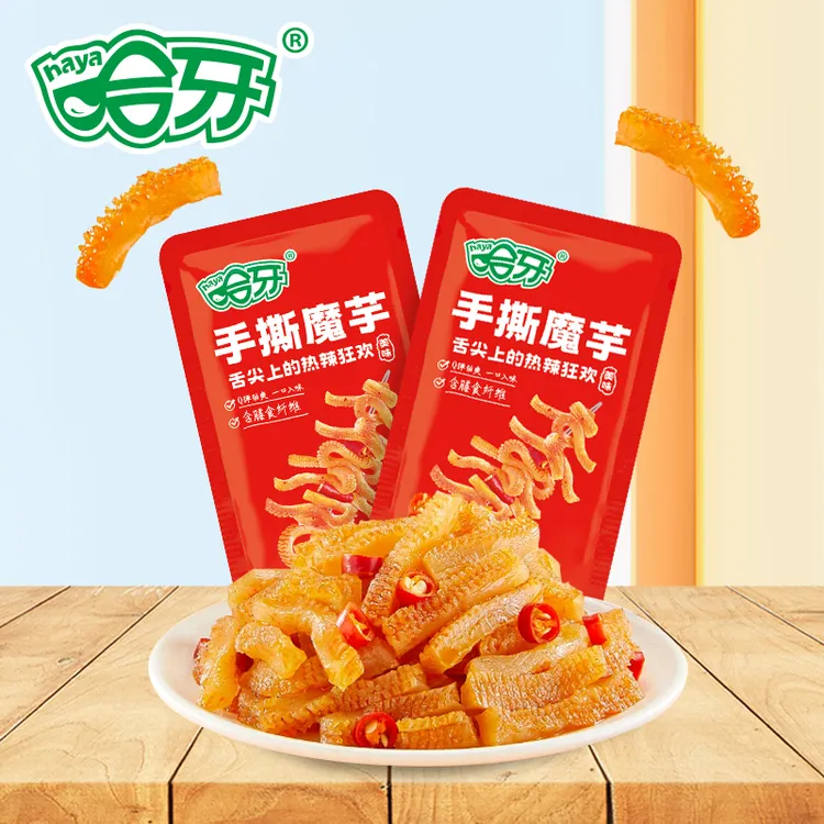 哈牙手撕魔芋清真食品魔芋爽脆素毛肚魔芋丝香辣解馋休闲零食