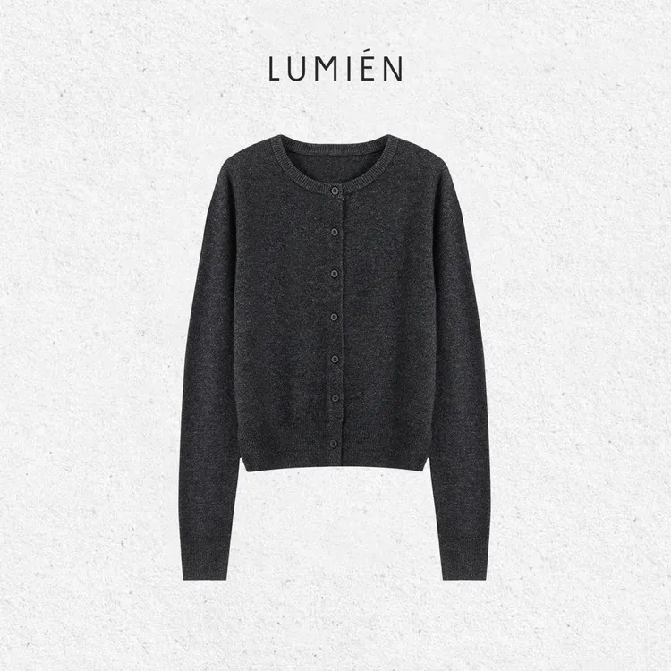 【LUMIEN 新品】圆领柔软触感羊毛羊绒针织开衫LX5CSS032