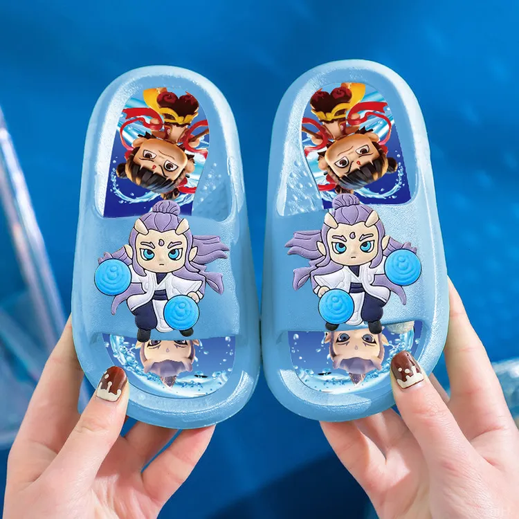 bizhuo/碧琢夏季宝宝居家防滑鞋哪吒敖丙拖鞋软底儿童室内凉拖