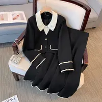【63941】120-300大码女装胖mm复古法式两件套春秋新款绣花通勤优雅