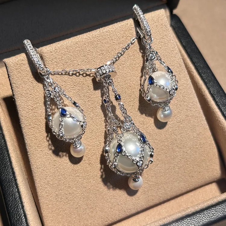 链子925银 【镶嵌版】网兜福袋项链】长80cm可抽拉毛衣链时尚纯手工