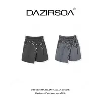 DAZIRSOA/达姿“风格解法”时尚百搭法绣蕾丝烫钻洋气短裤 AB170