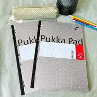 Pukka PadMET系列银色侧翻A4横线笔记本大学生考研拍纸本记事带孔