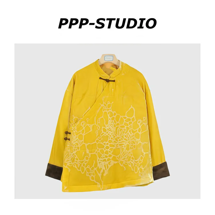 『PP-STUDIO』冬季新款潮流设计款斜襟盘扣新中式外套*20253587