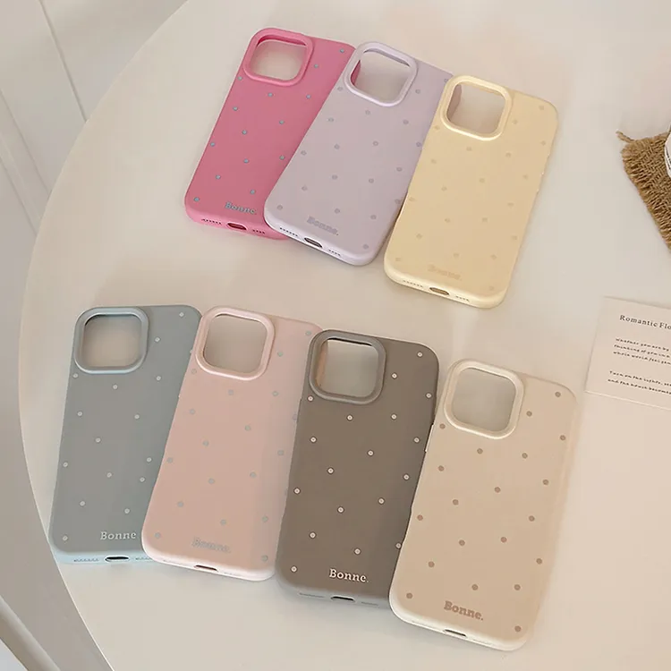 小众ins简约纯色波点适用苹果16promax手机保护壳iphone16新款15p