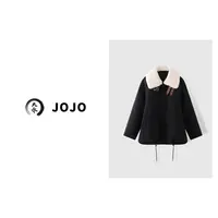 『大乔JoJo』【皮草领鹅绒】高级感拼接立领帅气保暖羽绒服