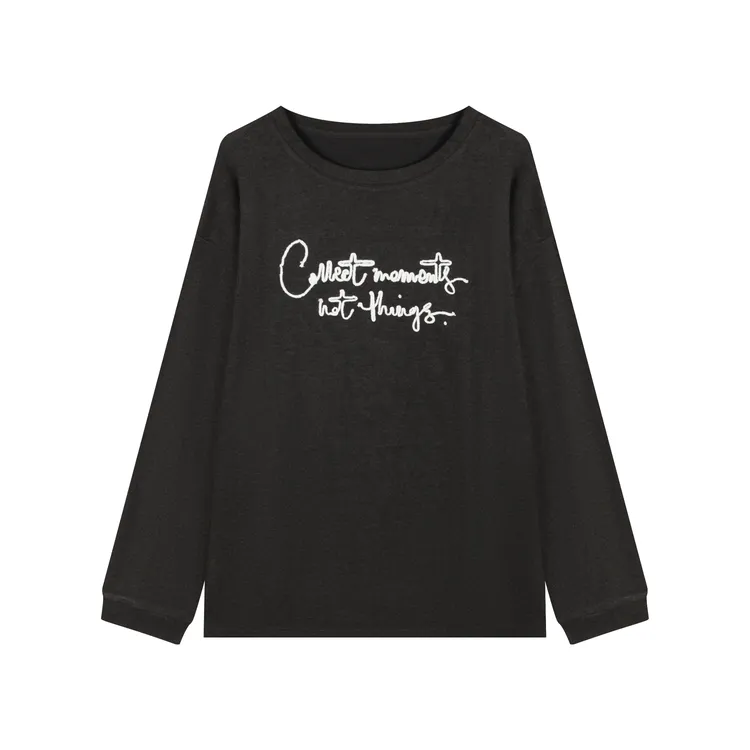 浩哥严选●长袖上衣预HGQ5SY4084A休闲时尚圆领百搭简约宽松套头款