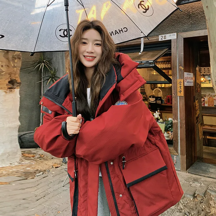 高级感工装羽绒服女冬2025年新款洋气加厚90白鸭绒冲锋衣羽绒服